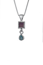 Jerusalem Nano Bible Torah Pendant with Drop of Roman Glass Necklace Sil... - £75.36 GBP