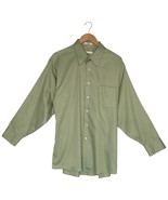 Geoffrey Beene Mens XL Wrinkle Free Button Up Long Sleeve Dress Shirt Green - $19.79