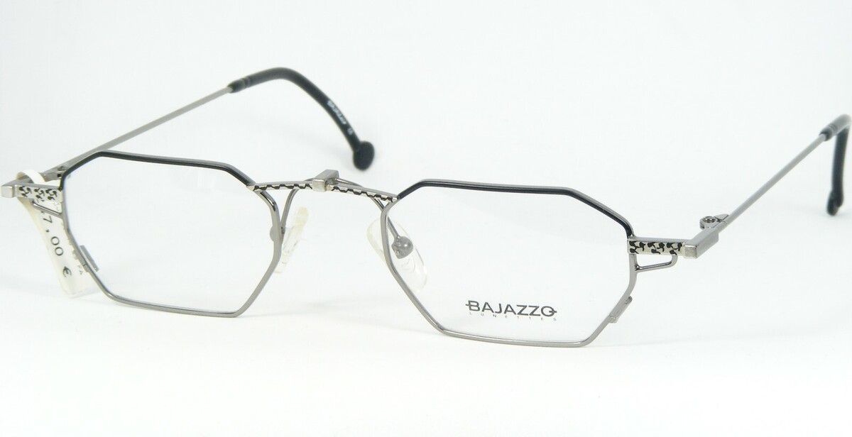 Vintage BAJAZZO Lunettes UP 50 Fa Noir/Argent Lunettes 46-19-140mm - $95.99