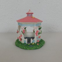 Easter Village Gazebo Pavilion Spring Flowers Birds MSI Pink Green 3&quot; Tall - £7.79 GBP