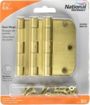 National Hardware N830-334 Door Hinge, Cold Rolled Steel, Satin Brass 3-ct - $204.26 MXN