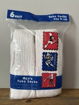 New VTG Tube Socks Men’s Tall Over the Calf Sz 9-14 Thick Cotton Solid W... - $29.85