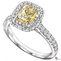 1.19 TCW Radiant Yellow Diamond Engagement Ring 18k White Gold - £1,743.65 GBP