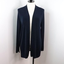 Citiknits Women&#39;s M Navy Blue Slinky Acetate Knit Travelers Cardigan Sweater - £18.38 GBP