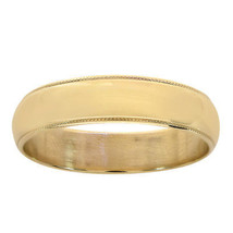 5.6mm 14K Yellow Gold Comfort Fit Mens Wedding Band Ring - £333.97 GBP