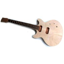 New project one pc body unfinished electric guitar kit with flame maple top - $337.71