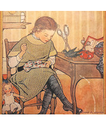 1913 Jane Boyer Art Mary Frances Sewing Book COVER ONLY Thimble People D... - $40.99 CAD