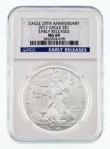 Aigle D&#39;Argent Américain 2011 25E Anniversaire Évalué Par NGC Comme MS-69 - £55.58 GBP