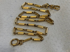 Gold Filled Pocket Watch Fob 9.28g Fine Jewelry 14.75&quot; Long Chain Rectan... - $129.95