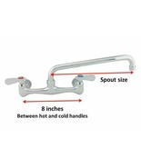 SET of AA-716G Faucet 8&quot; Wall Mount Commercial Faucet with 16&quot; spout NSF - $2,216.15 MXN