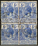 ZAYIX British Honduras 87 Used Block Royalty King George V 071423S182 - £22.98 GBP
