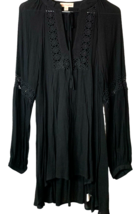 JJ&#39;s Fairyland Bohemian Top Womens Sz Large Black Crochet Bodice &amp; Sleeve Insets - £22.03 GBP