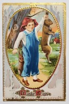 Easter Greetings Child Caught The Bunny Rabbit  Postcard O25 - £6.25 GBP