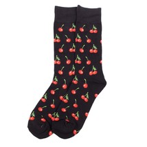 Men&#39;s Cherry Crew Socks Mens Crew Socks Mens Black Dress Sock Gift for H... - £10.84 GBP