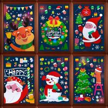 194PCS Christmas Window Clings Stickers Snowflakes Indoor Home 6 Sheets - $2.28