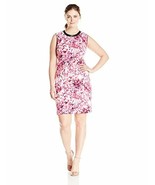 LARK &amp; RO WOMENS PRINTED SCUBA SHEATH DRESS PINK BRAND NEW ASSORTED PLUS... - $11.99