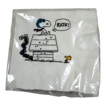 Vintage Hallmark Package 20 Party Napkins SNOOPY Pilot Flying &quot;RATS&quot; Woo... - £14.70 GBP