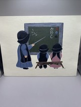 Amish Signed Painting 11&quot;x14&quot; Schoolhouse Children. Folk Art - $7.52