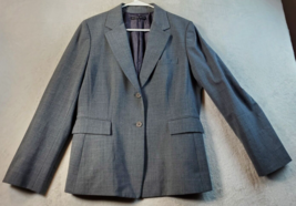 Antonio Melani Blazer Jacket Women Size 14 Gray Pockets Single Breasted 2 Button - £20.93 GBP