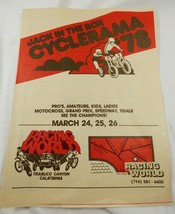 VTG Jack in the Box Cyclerama Motocross 1978 Racing World Advertisement program - £27.69 GBP