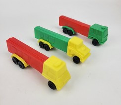 Vintage Pez Rigs Truck Pez Dispenser Lot Of 3 Red Green Yellow Made In S... - $10.97