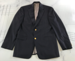 Gold Hart Schaffner Marx Suit Jacket Mens 40L Navy Blue Twill Two Button... - $64.34