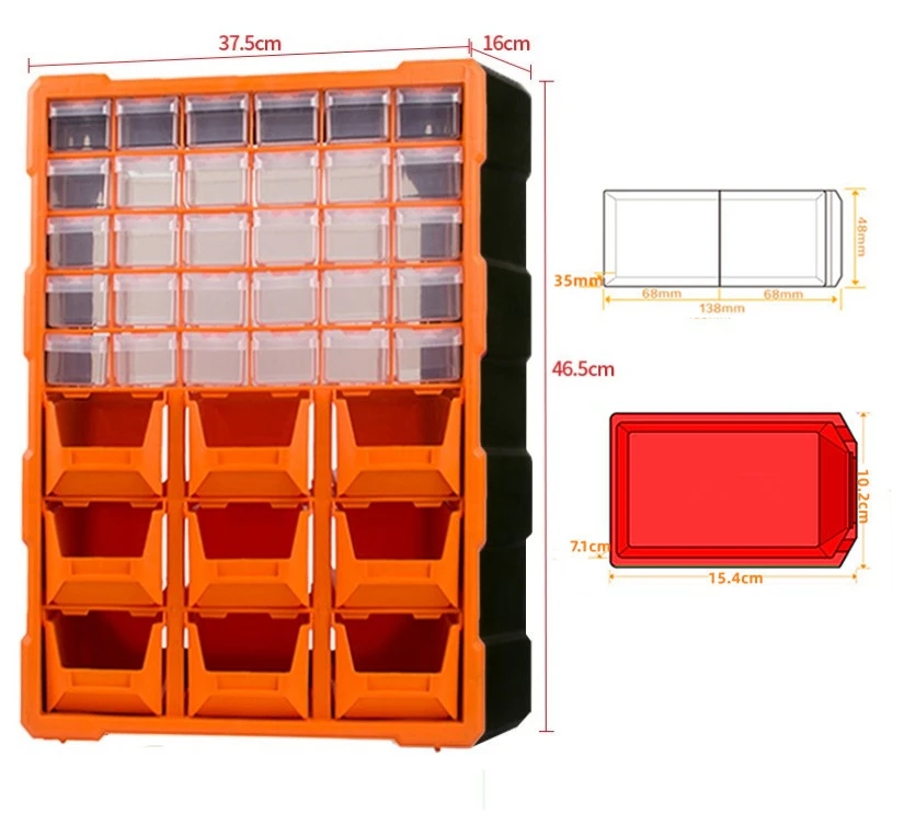 Drawer Tool Box Multi-Compartment Plastic Organizing Boxes Wall-mounted Screw Pa - £317.00 GBP