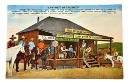 Postcard Texas Langtry Judge Roy Bean Law West of the Pecos Linen Unposted - £3.82 GBP