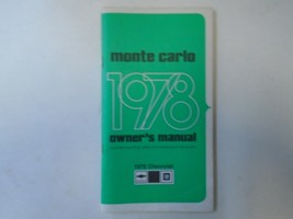 1978 GM Chevrolet Chevy Monte Carlo Owners Operators Owner Manual - £31.38 GBP