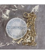 VTG DIAMONDS INTERNATIONAL DI GOLD TONE LINK DIAMOND CHARM BRACELET  7-1/2&quot; - $125.99 MXN