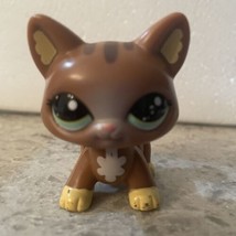 Littlest Pet Shop Brown &amp; Yellow Walking Kitty Cat #2123 Walkables Kitten - £5.46 GBP