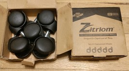 5 Pack Of Zitriom Office Chair Caster Wheels 11mm (7/16&quot;) Black - £14.79 GBP