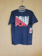 Pony Boys T-Shirt sz M (10/12) Blue with Red &amp; White Graphics - £15.12 GBP