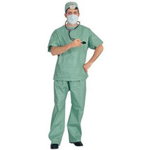 Surgeon Doctor Hospital Clinic Scrubs Adult Halloween Costume Men Size Standard - £16.51 GBP