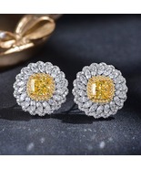 12 Ctw Yellow Diamond Earrings. Yellow Canary Earrings Citrine Earrings NEW - £136.21 GBP