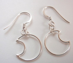 Crescent Moons Dangle Earrings 925 Sterling Silver Corona Sun Jewelry - £5.76 GBP