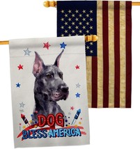 Patriotic Cropping Black Dane House Flag-Pack Dog Puppy Spoiled Paw Canine Fur P - $41.99