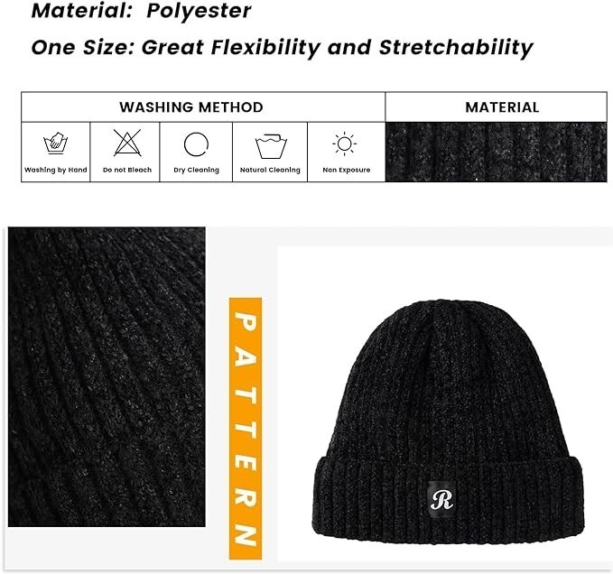 Avisky Womens Winter Knitted Beanie Hat with Faux Fur Winter Hats Approx 22"-23" Item image 3