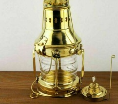 Antique Oil Lantern Lamp Brass Lantern Home Decorative &amp; Working Pirates... - £90.35 GBP