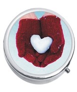 Snow Heart Love Medicine Vitamin Compact Pill Box - $9.78