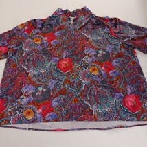 Vintage Floral Blouse Top Notch Long Sleeve Collared Shirt Women’s Chest 59" image 11