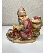 Rich Connally Santa On A Motorcycle #120 Chalkware Folk Art Christmas Fi... - $137.15 CAD