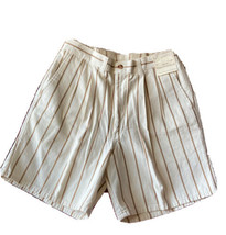 VTG Harris Casuals of Los Angeles Mens Shorts 34 NOS 90s Thin Tan &amp; Whit... - £18.40 GBP