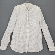Gap Men Shirt Size M White Preppy Blue Polka Dot Tall Tailor Long Sleeve Button - $11.70