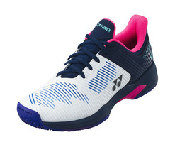 Yonex Power Cushion SONICAGE 2 CL Tennis Shoes Unisex White Navy All Cou... - £99.01 GBP+