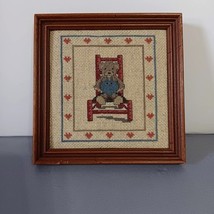 Counted Cross Stitch Robin Rowe 1980&#39;s Bear Sitting In A Chair Completed... - €16,95 EUR