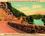 Hawk&#39;s Nest Road Delaware Valley Barryville New York NY Linen Postcard - $11.82