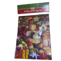 VTG North Pole Treasures 10 piece Gift Bag Set Christmas Santa Presents-... - $16.51