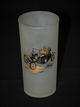 Old Vintage Hazel Atlas Frosted Highball Glasses Antique Car Ford 1910 MCM - £9.61 GBP