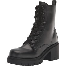 Nine West Women Block Heel Combat Boots Juna 3 Size US 6.5M Black Faux Leather - £61.95 GBP